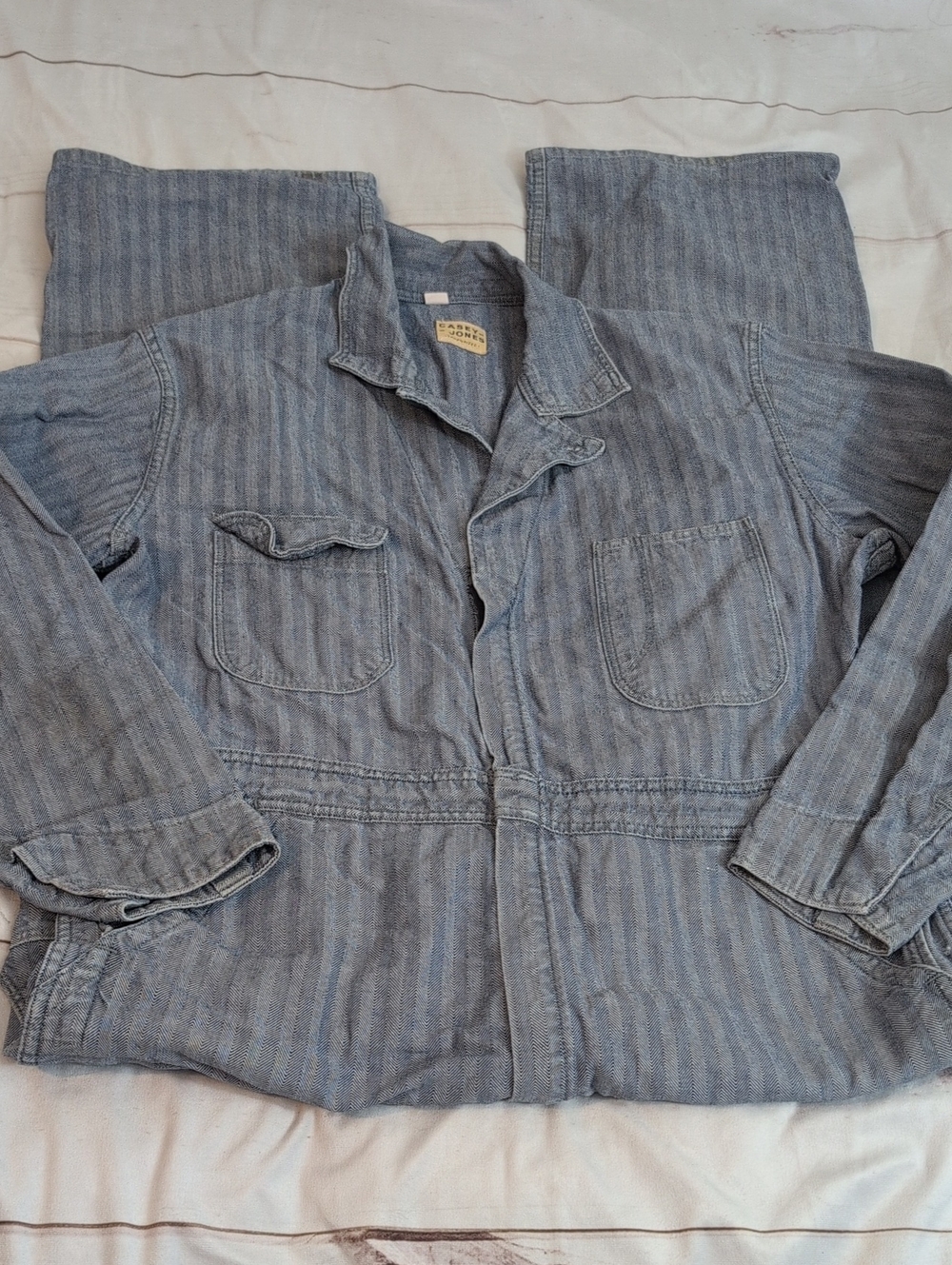Vintage Casey Jones Long Sleeved HBT Coveralls 1960s Mechanic Farm Utility Work